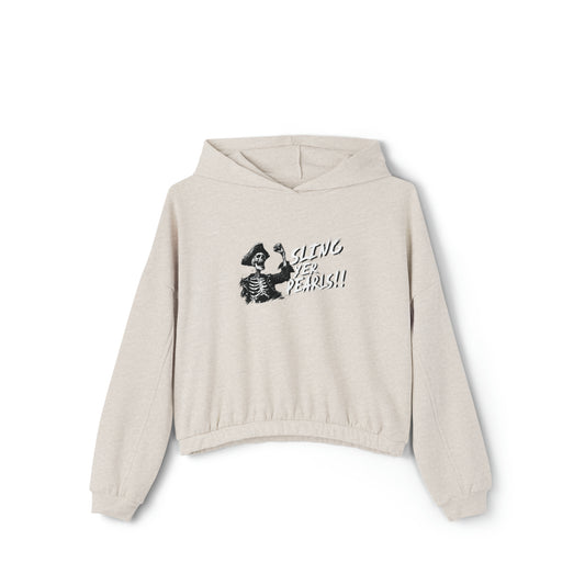 "Sling Yer Pearls!" Women's Cinched Bottom Hoodie