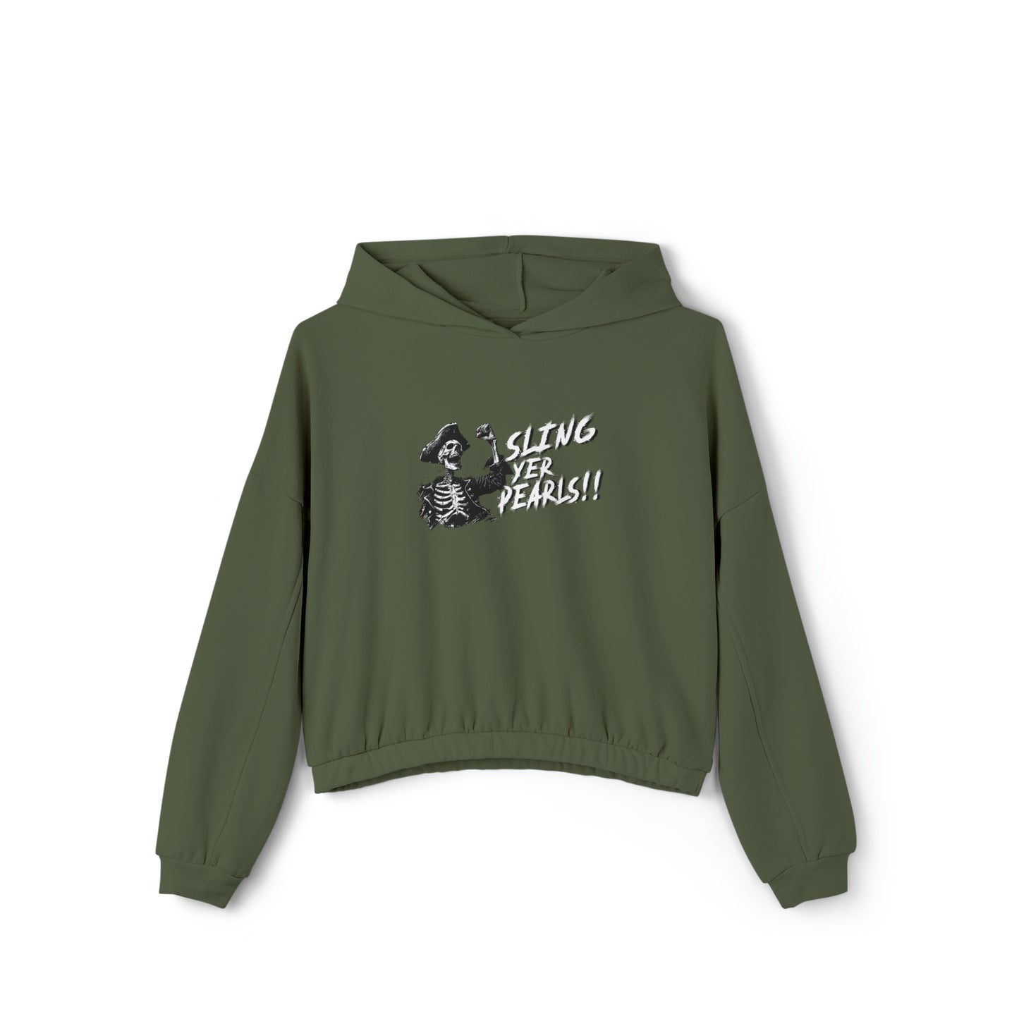 "Sling Yer Pearls!" Women's Cinched Bottom Hoodie